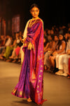 Swarajya ~ Times Fashion Week Exclusive ~ Limited Edition Pure Silk Paithani with Asawali Pallu & Asawali Buttis in Exquisite Dual Tone Pink Purple - verymuchindian.com
