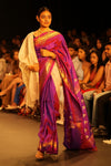 Swarajya ~ Times Fashion Week Exclusive ~ Limited Edition Pure Silk Paithani with Asawali Pallu & Asawali Buttis in Exquisite Dual Tone Pink Purple - verymuchindian.com