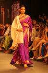 Swarajya ~ Times Fashion Week Exclusive ~ Limited Edition Pure Silk Paithani with Asawali Pallu & Asawali Buttis in Exquisite Dual Tone Pink Purple - verymuchindian.com