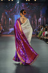 Swarajya ~ Times Fashion Week Exclusive ~ Limited Edition Pure Silk Paithani with Asawali Pallu & Asawali Buttis in Exquisite Dual Tone Pink Purple - verymuchindian.com