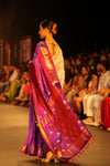 Swarajya ~ Times Fashion Week Exclusive ~ Limited Edition Pure Silk Paithani with Asawali Pallu & Asawali Buttis in Exquisite Dual Tone Pink Purple - verymuchindian.com