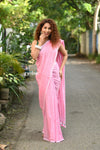 Taapsee ~ Designer! Pure Mul Cotton Saree with Sleek Border ~ Rose Pink - verymuchindian.com