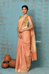Tejaswi ~ Exclusive High Quality Handloom Banarasi Cotton Saree with Beautiful Abstract Print- Peach - verymuchindian.com