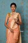 Tejaswi ~ Exclusive High Quality Handloom Banarasi Cotton Saree with Beautiful Abstract Print- Peach - verymuchindian.com