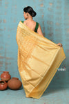 Tejaswi ~ Exclusive High Quality Handloom Banarasi Cotton Saree with Beautiful Abstract Print- Sunset Yellow - verymuchindian.com