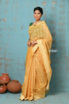 Tejaswi ~ Exclusive High Quality Handloom Banarasi Cotton Saree with Beautiful Abstract Print- Sunset Yellow - verymuchindian.com