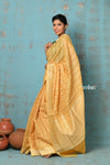 Tejaswi ~ Exclusive High Quality Handloom Banarasi Cotton Saree with Beautiful Abstract Print- Sunset Yellow - verymuchindian.com