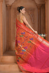 The Festive Edit! Virasat 2.0 ~ Handloom Pure Silk Paithani with 30 Peacock Pallu in Amaranth Pink - verymuchindian.com