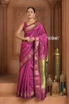 The Festive Edit! Virasat 2.0 ~ Handloom Pure Silk Paithani with Designer Maa Durga Pallu in Purple Mauve - verymuchindian.com