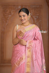 The Festive Edit! Virasat 2.0 ~ Handloom Pure Silk Paithani with Designer Parrot Pallu in Peach Pink - verymuchindian.com