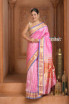 The Festive Edit! Virasat 2.0 ~ Handloom Pure Silk Paithani with Traditional Double Pallu in Blush Pink - verymuchindian.com