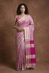 Traditional Handloom Ilkal Cotton Viscose with Light Pink with Dark Pink Pallu - verymuchindian.com
