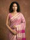 Traditional Handloom Ilkal Cotton Viscose with Light Pink with Dark Pink Pallu - verymuchindian.com