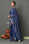 Tyohaar ~ Designer! Cotton Viscose Saree With Woven Design ~ Tranquil Blue - verymuchindian.com