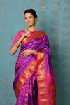 Tyohaar ~ Exclusive Handloom Pure Silk Maharani Paithani With Contrast Pallu~ Dual Tone Pink - verymuchindian.com