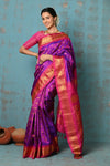 Tyohaar ~ Exclusive Handloom Pure Silk Maharani Paithani With Contrast Pallu~ Dual Tone Pink - verymuchindian.com