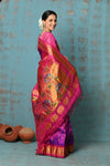 Tyohaar ~ Exclusive Handloom Pure Silk Maharani Paithani With Contrast Pallu~ Dual Tone Pink - verymuchindian.com