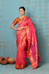 Tyohaar ~ Exclusive Handloom Pure Silk Paithani With Contrast Pall ~ Dual Tone Orange Pink - verymuchindian.com