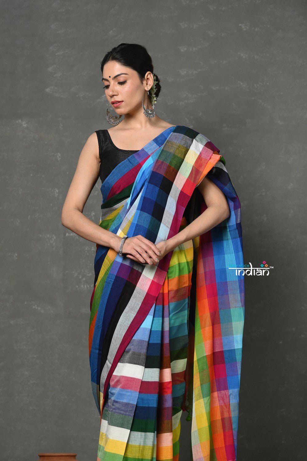 Tyohaar ~ Exclusive! Pure Cotton Handloom Saree - Dream Rainbow Saree - verymuchindian.com