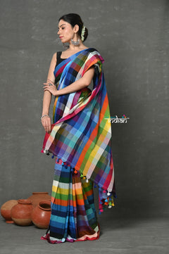 Tyohaar ~ Exclusive! Pure Cotton Handloom Saree - Dream Rainbow Saree - verymuchindian.com