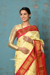 Tyohaar ~ Handloom Pure Silk Maharani Paithani Saree with Handcrafted Maharani Pallu ~ Meena Work - verymuchindian.com