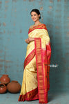 Tyohaar ~ Handloom Pure Silk Maharani Paithani Saree with Handcrafted Maharani Pallu ~ Meena Work - verymuchindian.com