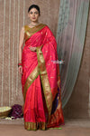Tyohaar ~ Handloom Pure Silk Paithani Saree with Handcrafted Peacock Pallu ~ Peach Pink (By Government Certified Weavers) - verymuchindian.com