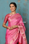 Tyohaar ~ Handloom Pure Silk Paithani Saree with Traditional Peacock Pallu ~ Pastel Pink (By Government Certified Weavers) - verymuchindian.com