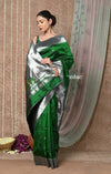 Tyohaar Premium~ Handloom Pure Silk Muniya Border Paithani Saree with Handcrafted Deer Pallu ~ Royal Green - verymuchindian.com