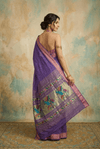 Virasat 2.0 ~ Handloom Pure Cotton Paithani With Asawali, Lotus & Peacock Pallu ~ Royal Purple - verymuchindian.com