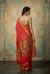 Virasat 2.0 ~ Handloom Pure Cotton Paithani With Asawali Pallu ~ Crimson Red - verymuchindian.com