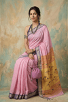 Virasat 2.0 ~ Handloom Pure Cotton Paithani With Double Pallu ~ Blush Pink - verymuchindian.com