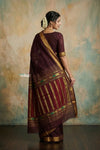 Virasat 2.0 ~ Handloom Pure Cotton Paithani With Revival Payri Pallu ~ Dark Maroon - verymuchindian.com