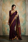 Virasat 2.0 ~ Handloom Pure Cotton Paithani With Revival Payri Pallu ~ Dark Maroon - verymuchindian.com