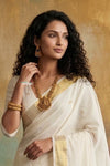 Virasat 2.0 ~ Handloom Pure Cotton Paithani With Revival Phulwari Pallu ~ White - verymuchindian.com