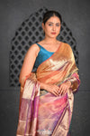 Virasat ~ Exclusive! Handloom Pure Banarasi Tissue Silk Saree ~ Multicolor - verymuchindian.com