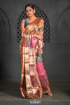 Virasat ~ Exclusive! Handloom Pure Banarasi Tissue Silk Saree ~ Multicolor - verymuchindian.com