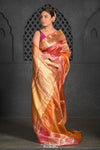 Virasat ~ Exclusive! Handloom Pure Tissue Banarasi Silk Saree ~ Multicolor Yellow - verymuchindian.com