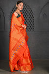 Virasat ~ Gadwal Pure Silk Handloom Saree in Crimson Red (With Silk Mark) - verymuchindian.com