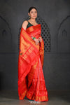 Virasat ~ Handloom Pure Silk Maharani Brocade Paithani in Delight Red - verymuchindian.com