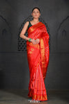 Virasat ~ Handloom Pure Silk Maharani Brocade Paithani in Delight Red - verymuchindian.com