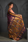 Virasat ~ Handloom Pure Silk Maharani Paithani with Maharani Pallu in Plum Purple - verymuchindian.com