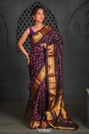 Virasat ~ Handloom Pure Silk Maharani Paithani with Maharani Pallu in Plum Purple - verymuchindian.com