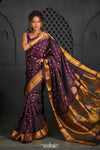 Virasat ~ Handloom Pure Silk Maharani Paithani with Maharani Pallu in Plum Purple - verymuchindian.com