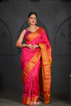 Virasat ~ Handloom Pure Silk Maharani Paithani with Maharani Pallu in Rani Pink - verymuchindian.com