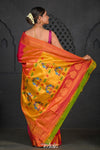 Virasat ~ Handloom Pure Silk Maharani Paithani with Maharani Pallu in Rani Pink - verymuchindian.com