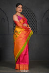 Virasat ~ Handloom Pure Silk Maharani Paithani with Maharani Pallu in Rani Pink - verymuchindian.com