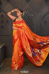 Virasat ~ Handloom Pure Silk Muniya Border Paithani with Fancy Peacock Pallu in Dual Tone Yellow - verymuchindian.com