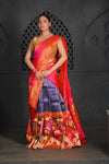 Virasat ~Handloom Pure Silk Paithani Lehenga in Blue - verymuchindian.com