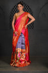Virasat ~Handloom Pure Silk Paithani Lehenga in Blue - verymuchindian.com